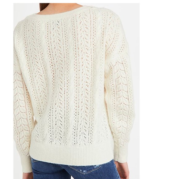 Paige Ruby Crochet Sweater